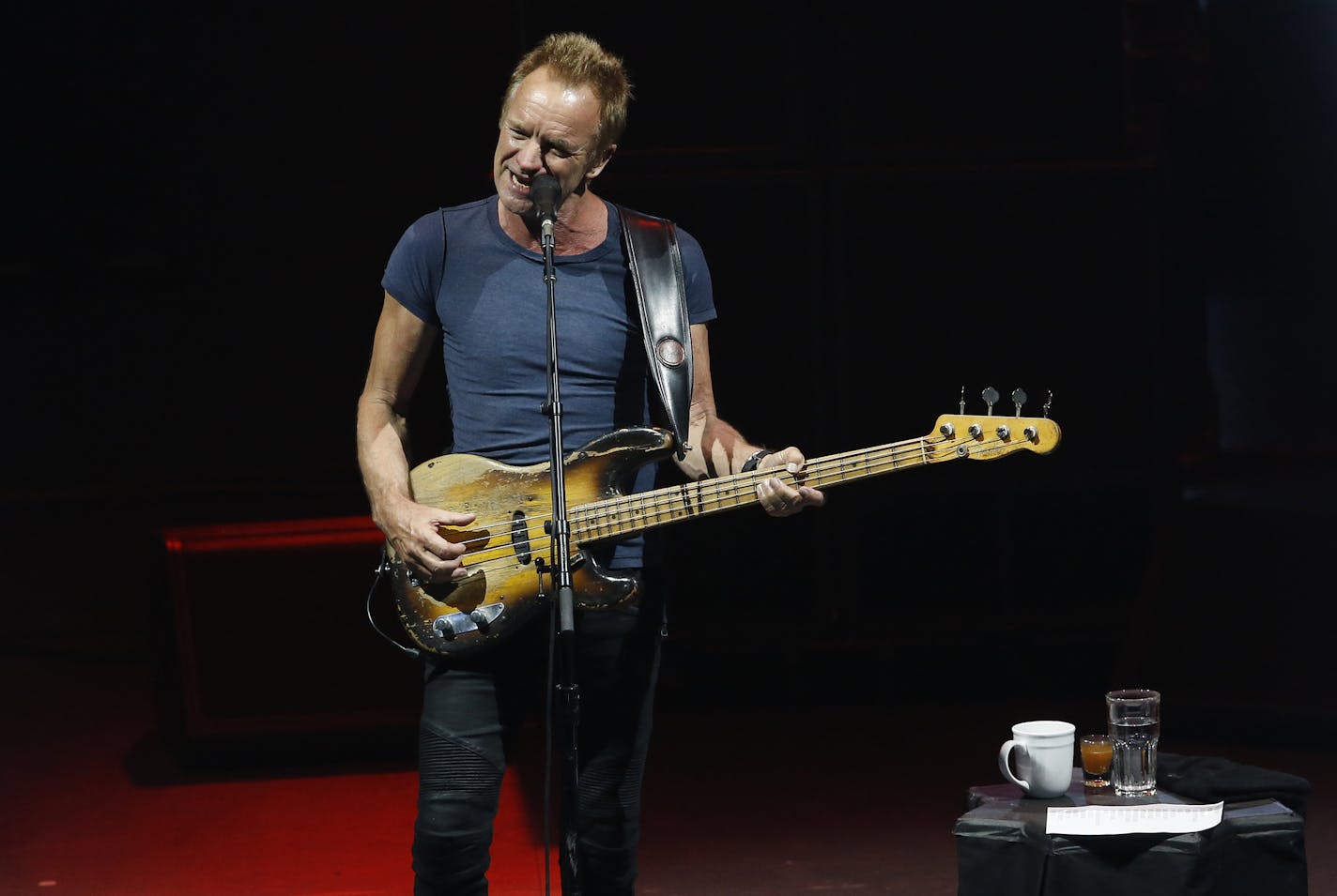 FILE- In this May 17, 2017, file photo, Sting performs during his concert at the Auditorio Nacional in Mexico City. Aretha Franklin, Sting, Aerosmith, Beck, Jack White and Lionel Richie are among the headliners for the 2018 New Orleans Jazz and Heritage Festival. On Tuesday, Jan. 23, 2018, organizers on Tuesday released the music lineup. (AP Photo/Marco Ugarte, File)