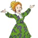 Illustration art of Ms. Frizzle, schooteacher and lead character and driver of the Magic School Bus in a number of books for children.