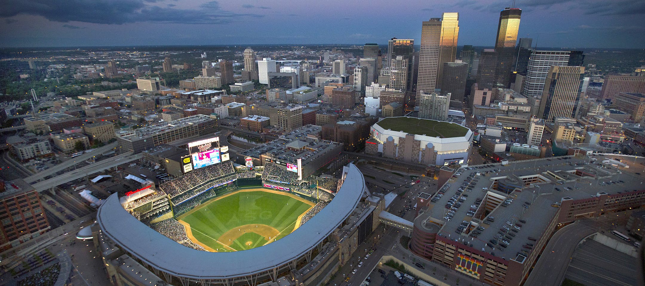 The 2014 Major League Baseball All-Star Game took place before a capacity crowd at Target Field, in the shadow of the Minneapolis skyline Tuesday, July 15, 2014. ] JIM GEHRZ ‚Ä¢ jgehrz@startribune.com / Minneapolis, MN / July 15, 2014 / 9:00 PM ORG XMIT: MIN1407161546411579