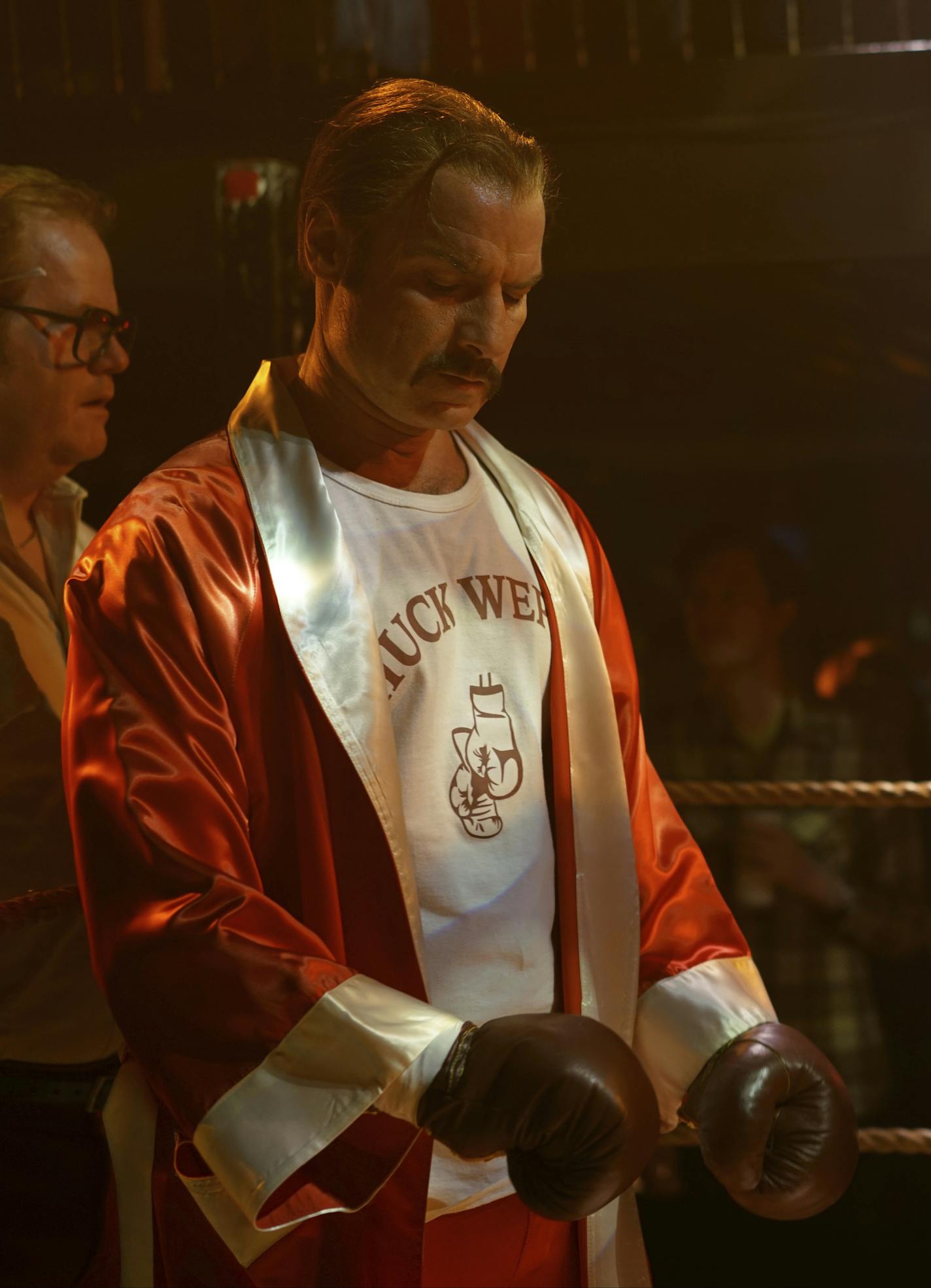 This image released by IFC Films shows Liev Schreiber portraying boxer Chuck Wepner in a scene from the film, "Chuck," opening in limited release on Friday. (Sarah Shatz/IFC Films via AP)