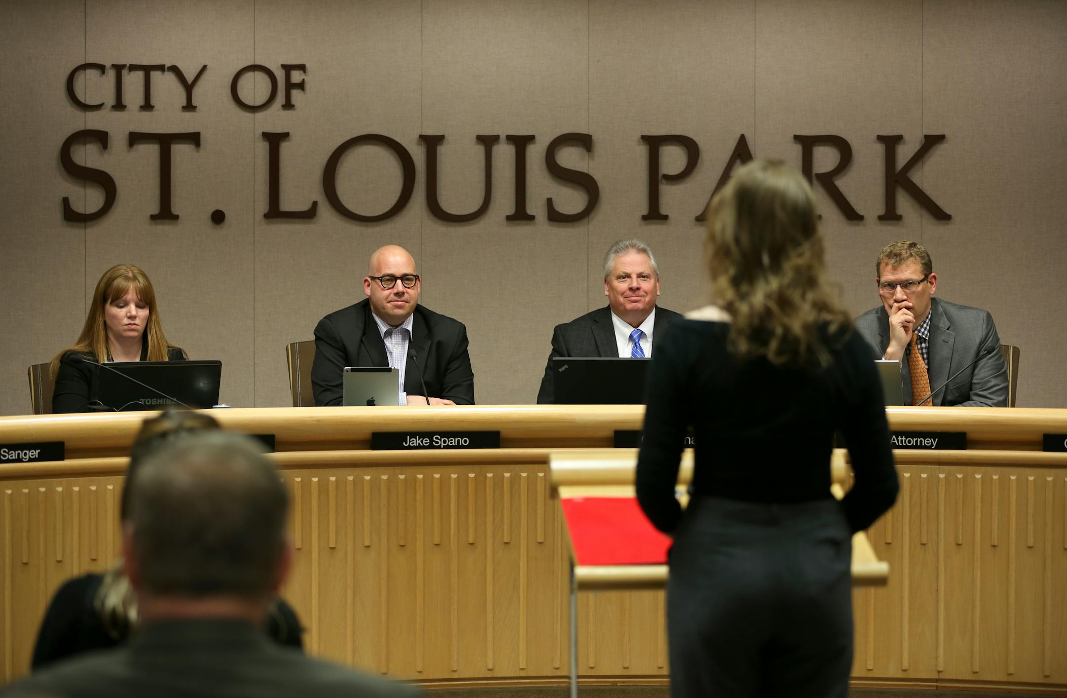 A St. Louis Park resident addressed the City Council at a hearing in 2016.