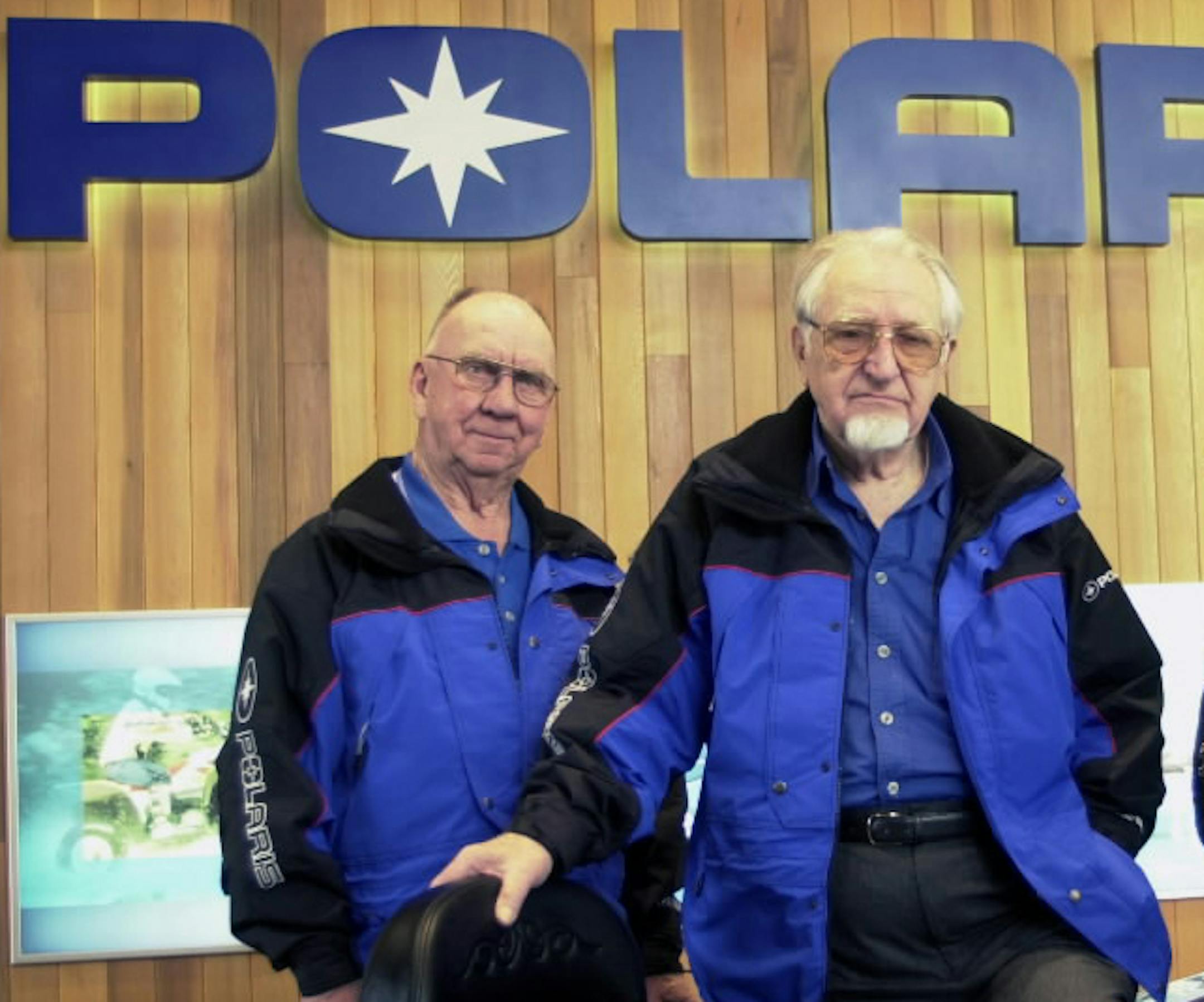 David Johnson, left, was photographed along with co-founder Edgar Hetteen at Polaris headquarters in March 2000.