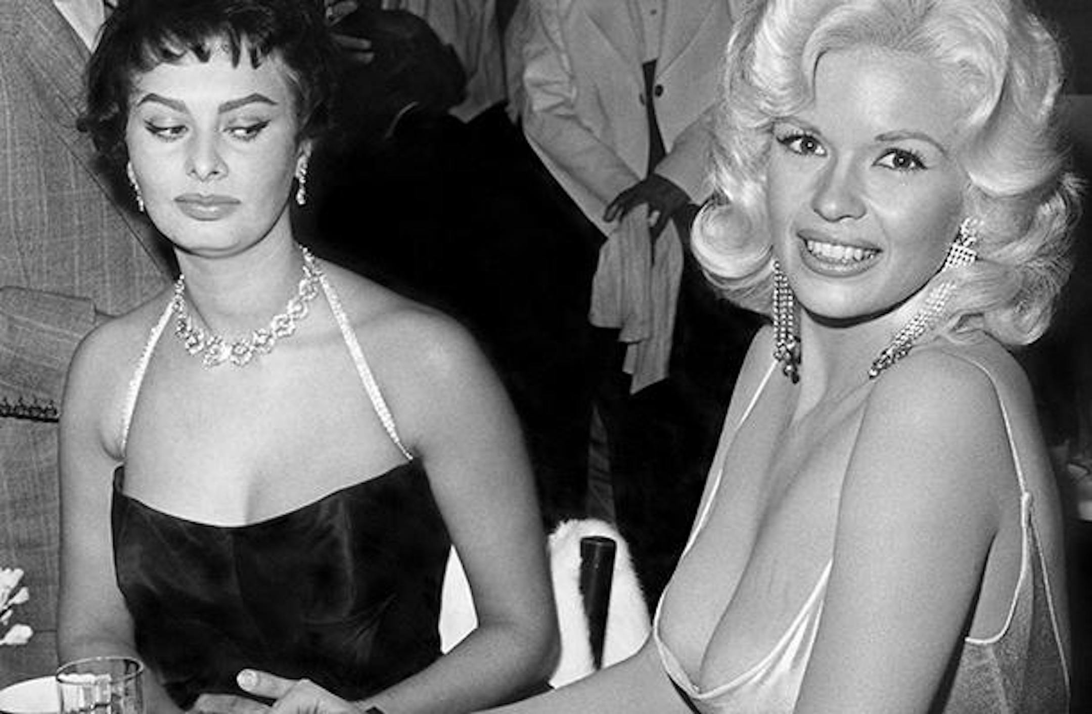 Sophia Loren, left, eyes Jayne Mansfield in an iconic historic photo.