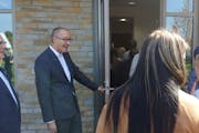 PrairieCare Chief Executive Todd Archbold held the door during Wednesday’s grand opening for more than 100 visitors eager to see the newly expanded 