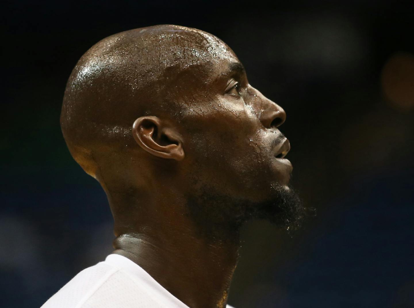 Timberwolves Kevin Garnett during warm ups before their game against Milwaukee. ] (KYNDELL HARKNESS/STAR TRIBUNE) kyndell.harkness@startribune.com Wolves vs Milwaukee at the Target Center in Minneapolis Min., Friday October 23, 2015. ORG XMIT: MIN1510232018013507