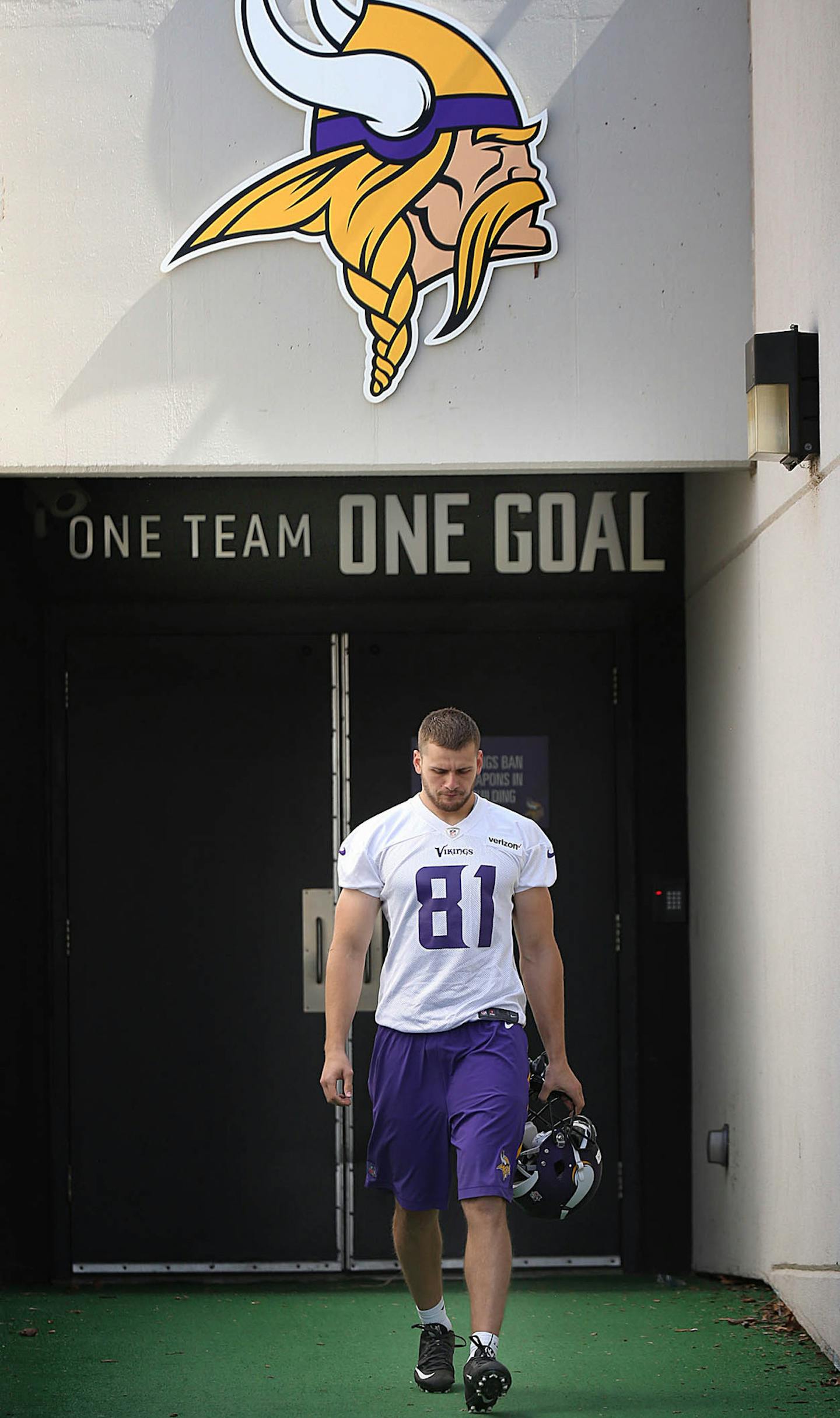 Vikings&#xed; wide receiver Moritz Boehringer walked to the practice field for the afternoon workout.] JIM GEHRZ &#xef; james.gehrz@startribune.com / Minneapolis, MN / May 6, 2016 /11:30 AM &#xf1; BACKGROUND INFORMATION Coverage of Vikings rookie mini-camp. Mark Craig and Matt Vensel are covering. Our big Sunday Vikings story will be on cornerback Mackensie Alexander. Matt Vensel will write the story. We don&#xed;t have special access to Alexander, so we&#xed;ll have to get some shots of him wor