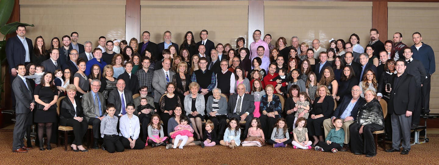 The extended family of siblings who survived the Holocaust gathered for a group photo atOak Ridge Country Club in St. Louis Park. MUST CREDIT: DAVID SHERMAN