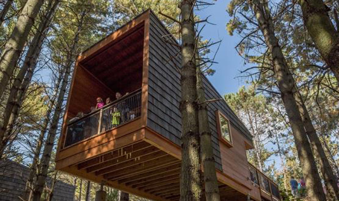 Camper cabins at Whitetail Woods Regional Park. HGA