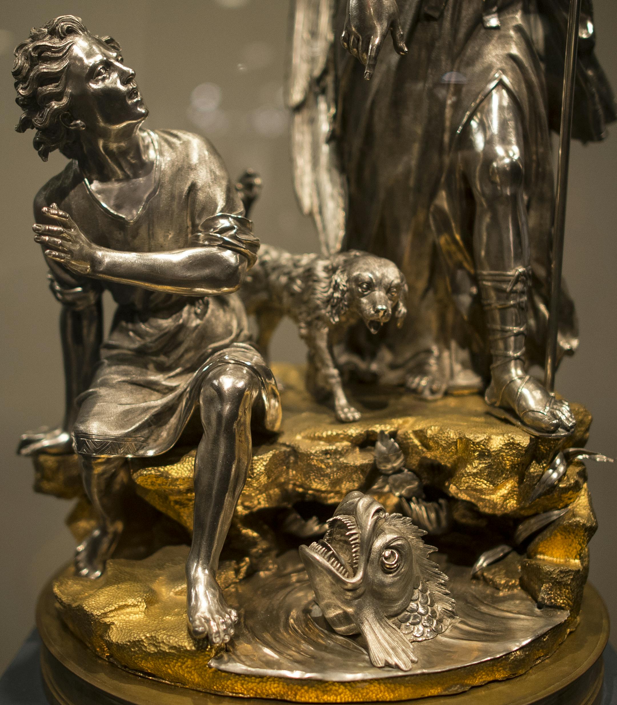 A detail of the Saint Raphael sculpture. ] (AARON LAVINSKY/STAR TRIBUNE) aaron.lavinsky@startribune.com The Archangels exhibit at the Minneapolis Institute of Art photographed Friday, Dec. 11, 2015 in Minneapolis, Minn.