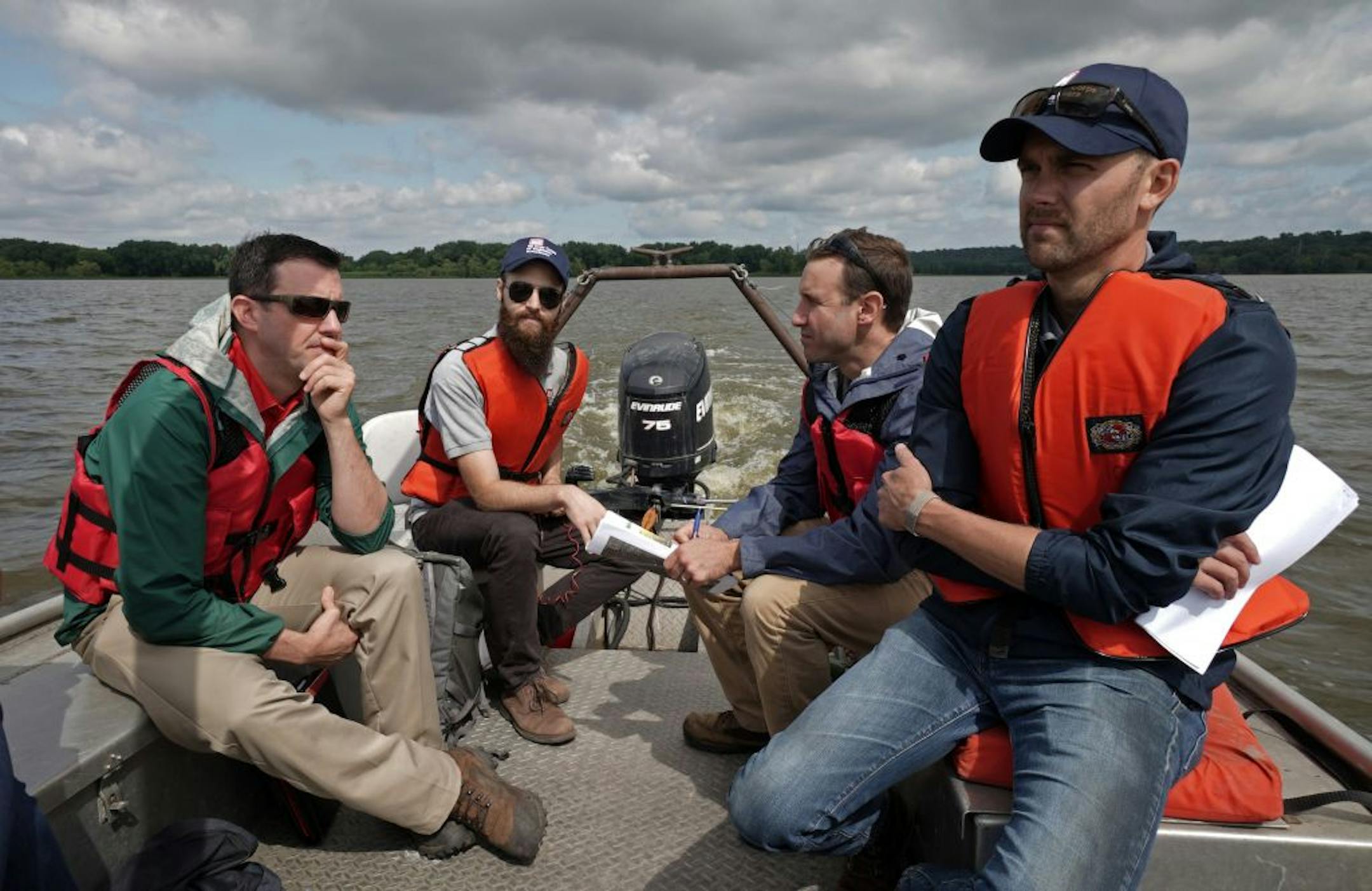 Mark McCabe, Ramsey County Parks Director, Aaron Mcfarlane, Army Corps biologist, Mike Goodnature Ramsey County Naturalist, and Nate Campbell Army Corps of Engineers gave us a tour of Pigs Eye Lake. It's one of the largest public green spaces in St. Paul you've probably never heard of or visited. Pigs Eye Lake, a backwater of the Mississippi, and the 500+ acre adjacent park will now get a multimillion-dollar rehab thanks to city, county and federal dollars. The first work to be done: $12 million