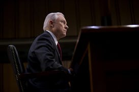 FILE-- Attorney General Jeff Sessions testifies before the Senate Intelligence Committee, on Capitol Hill in Washington, June 13, 2017. The Department