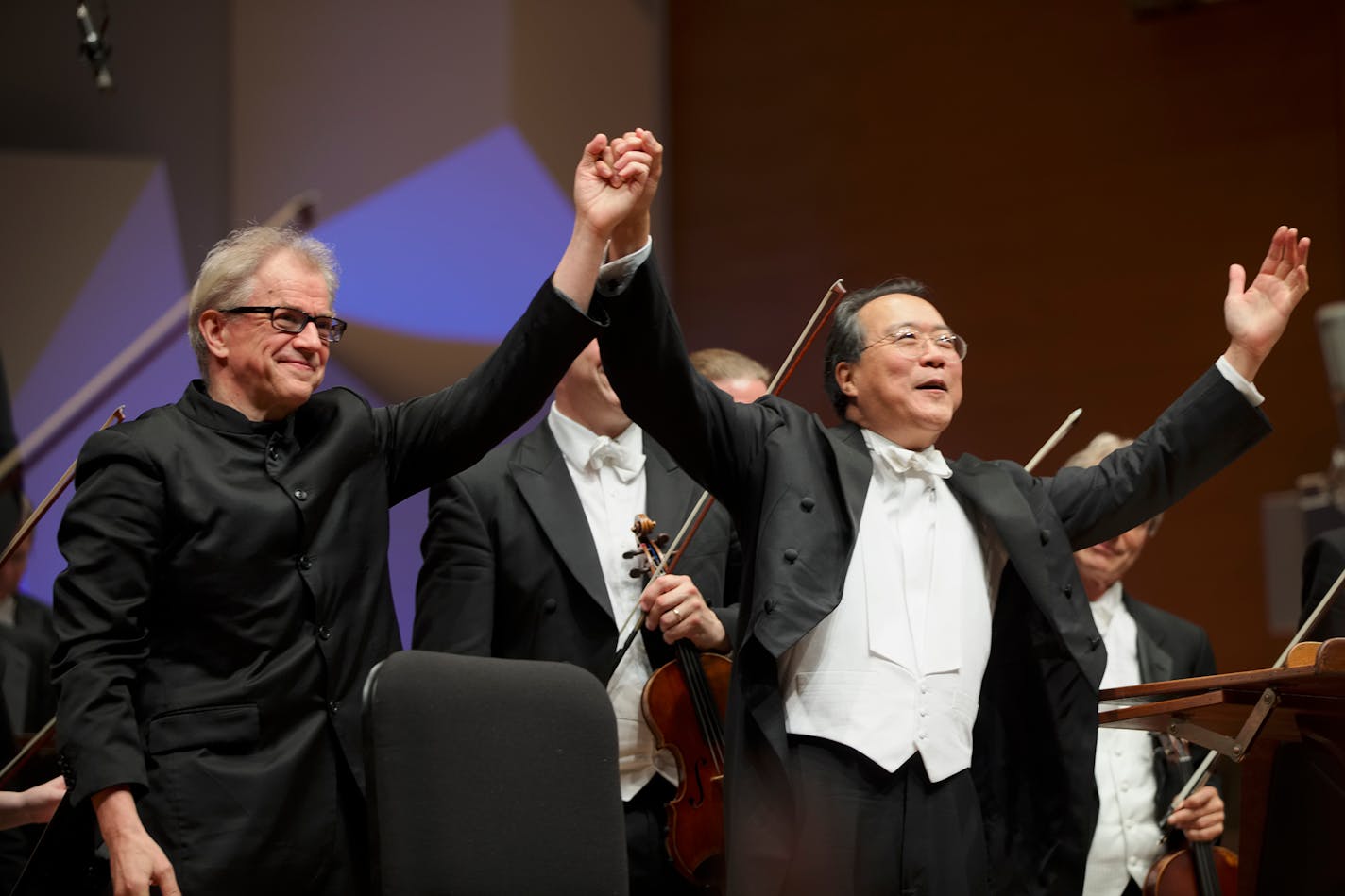 Yo-Yo Ma took a bow with Minnesota Orchestra conductor Osmo Vänskä.