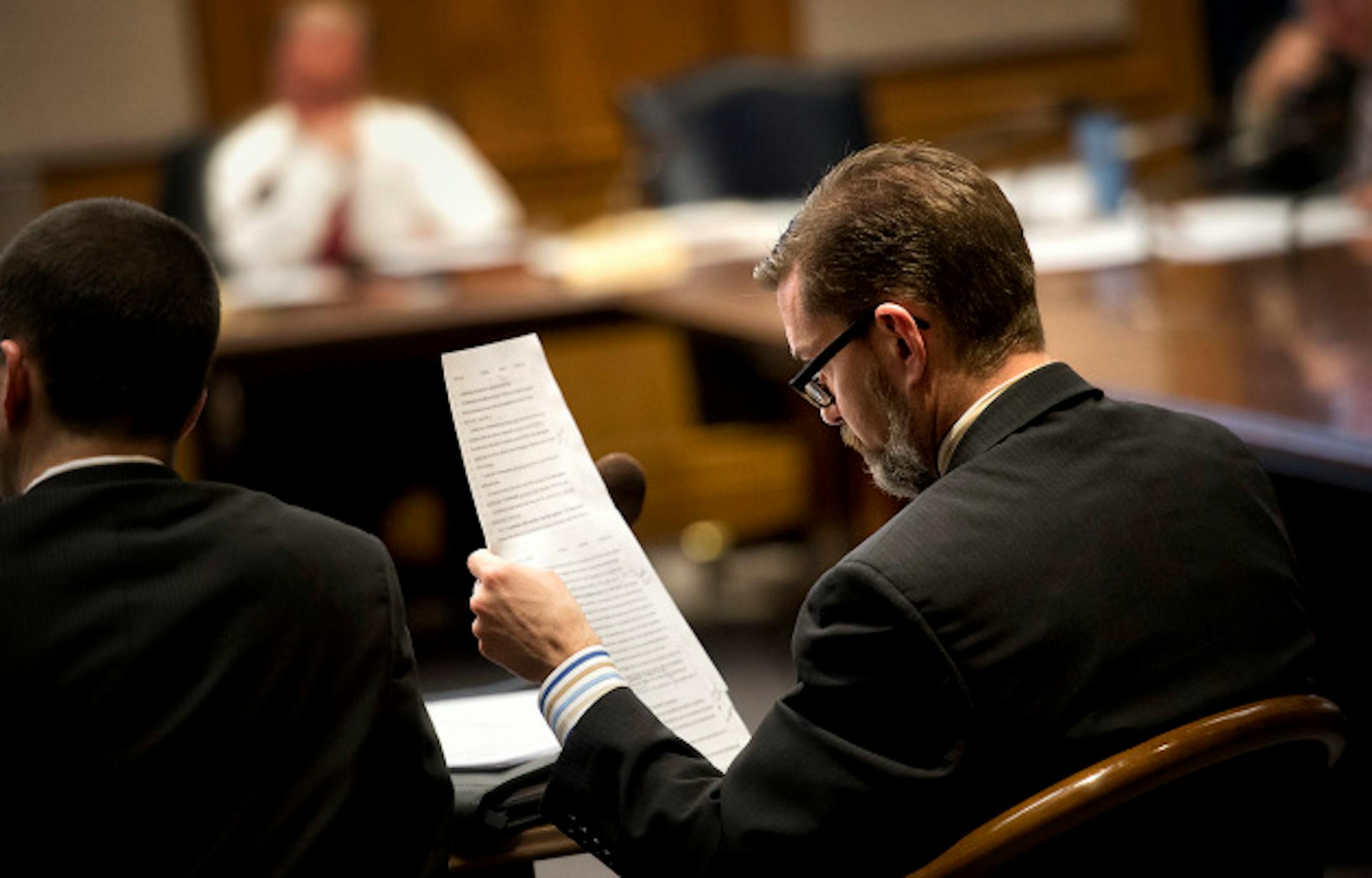Senator Scott Dibble brought two data privacy bills before the Senate judiciary committee Tuesday, February 26, 2013. The first  would regulate public employees access to private data and the second concerns data collected by automated license plate readers.   ]   GLEN STUBBE * gstubbe@startribune.com