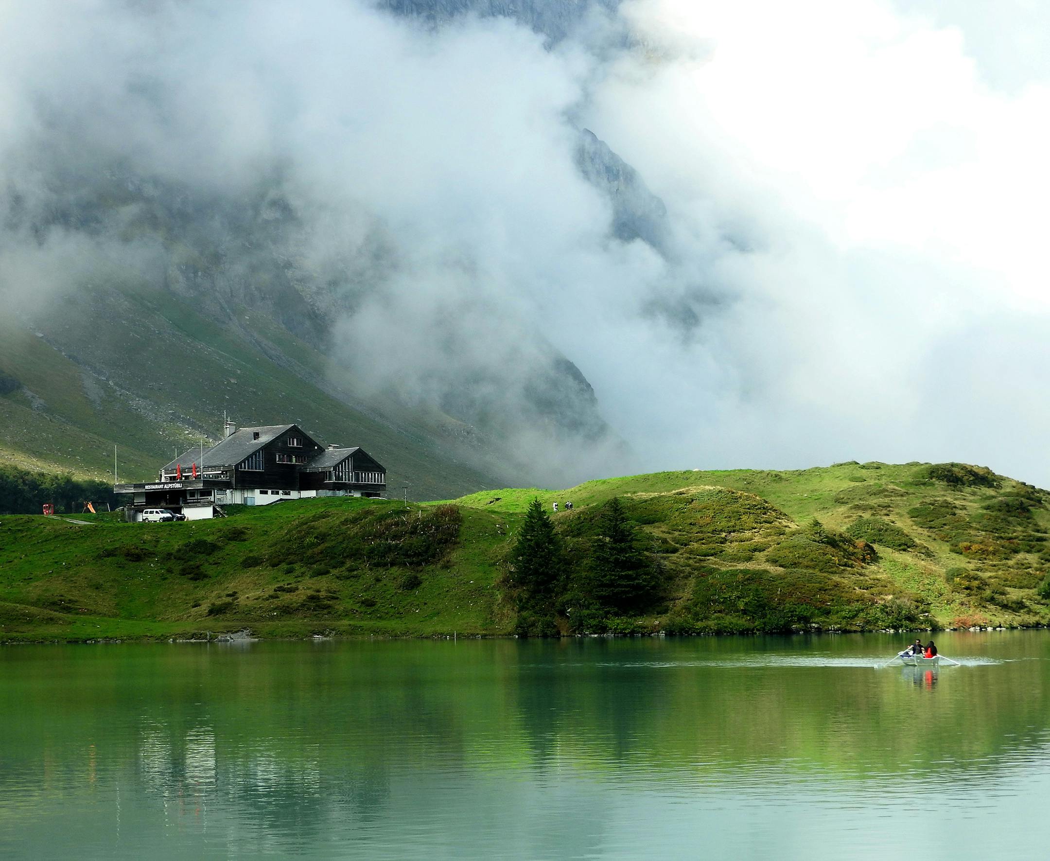 This is a picture of beautiful Lake Trubsee in Switzerland. Off and on it would be covered in fog, and then the sun would shine through. Diane Burns
ddburns76@gmail.com
My name is Diane Burns, and I live in Faribault. My phone number is 507-334-8617. Last Sept., my husband and I travelled throughout Switzerland by train. This picture was taken during our stay in the charming alpine village, Engelberg, which is located in the center of Switzerland. It is nestled between two mountain peaks. In the