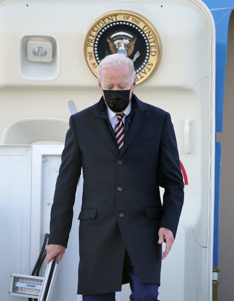 President Joe Biden arrived in Minnesota on Air Force One Tuesday afternoon. (Tuesday, Nov. 30, 2021 Minneapolis, Minn. President Biden traveled to Mi