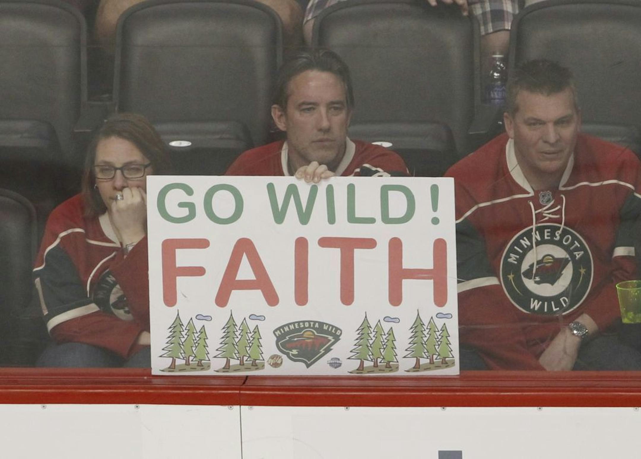 Minnesota Wild fans look on as the Wild struggles to hold off the Colorado Avalanche in the third period