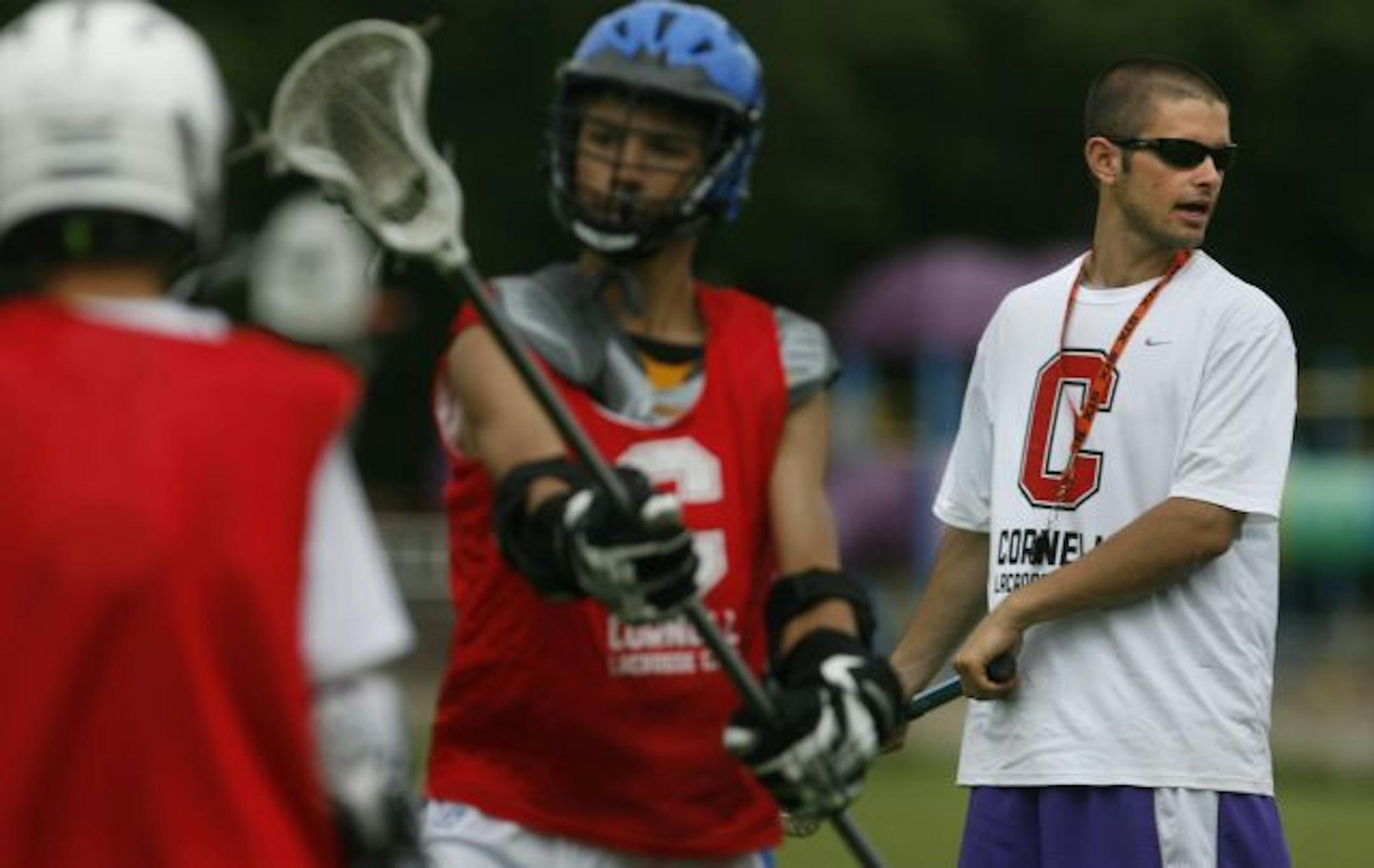 Hurly talked about the importance of good nutrition in young athletes as he coached a lacrosse camp at Hopkins High School.