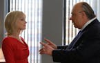 (L-R): Naomi Watts as Gretchen Carlson and Russell Crowe as Roger Ailes in THE LOUDEST VOICE, "2013". Photo Credit: JoJo Whilden/SHOWTIME.