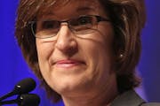 FILE - In this May 31, 2014 file photo State Auditor Rebecca Otto speaks in Duluth, Minn. Ott will face Matt Entenza, the former state legislator who 