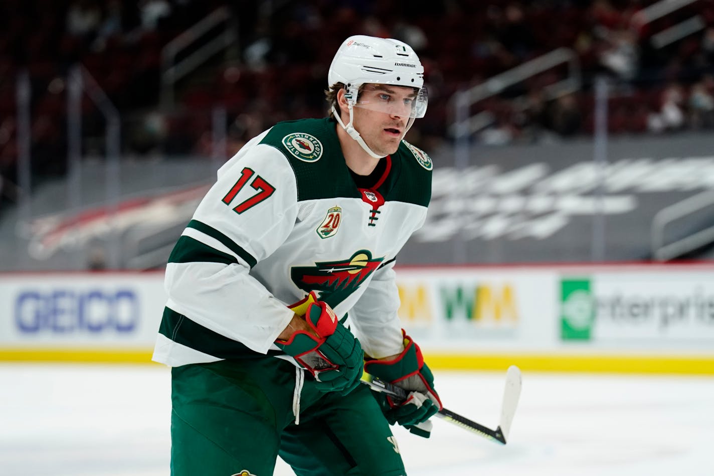 Wild left wing Marcus Foligno hasn't played since March 12 but is is still finding a way to be involved