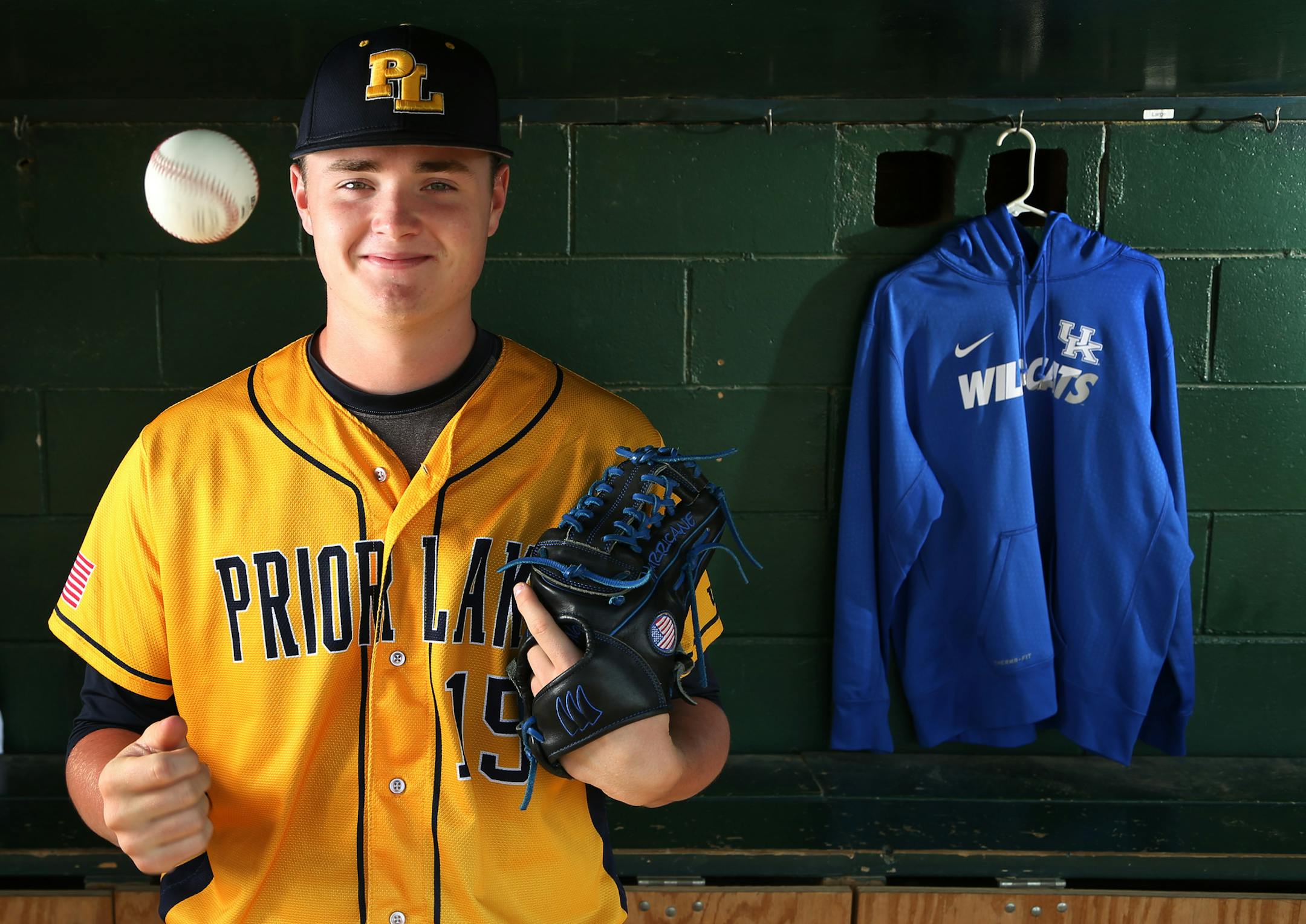 Portrait of baseball metro player of the year Prior Lake pitcher Nick Hanson Thursday June 9, 2016 in Prior Lake MN.] Jerry Holt /Jerry.Holt@Startribune.com