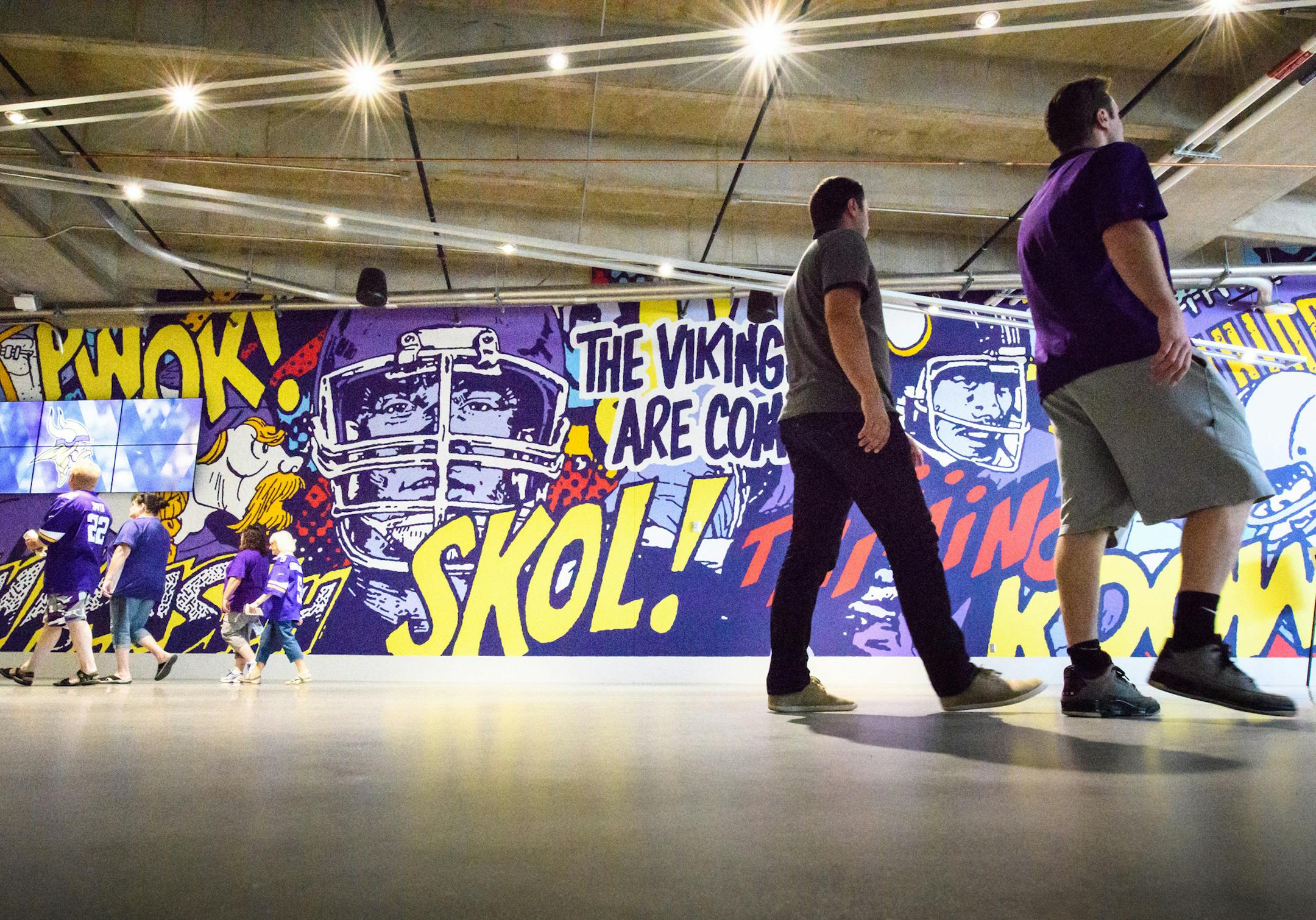 The Vikings are Coming by Greg Gossel. ] GLEN STUBBE * gstubbe@startribune.com Monday, July 25, 2016 Like sports stadiums everywhere these days, U.S. Bank stadium will have art. Lots of it. Paintings, sculpture, photos by Minnesotans and others which we'll muse about in a State of the Art story.