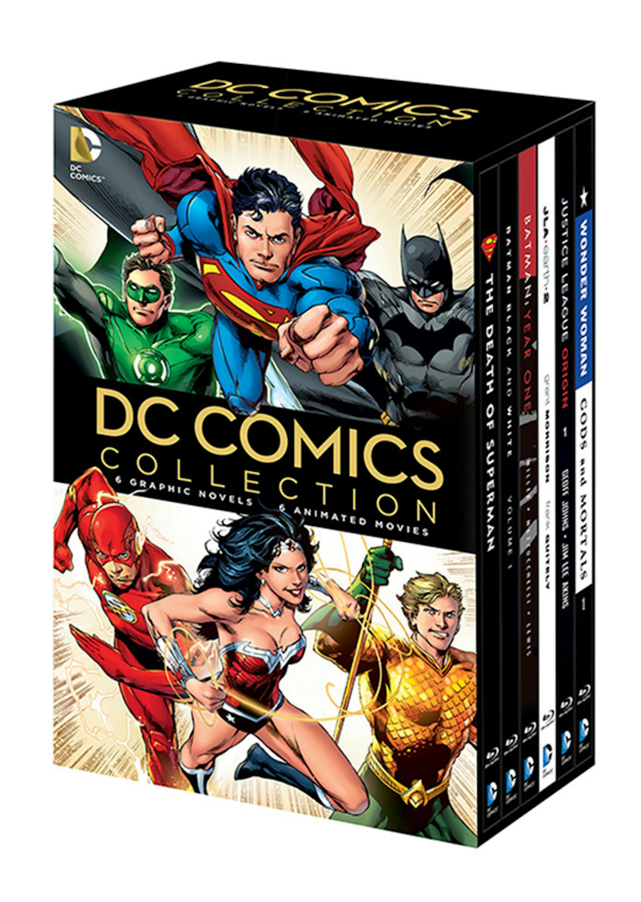 DC Comics Book and DVD/Blu-Ray Slipcase Set, for your favorite comic geek.