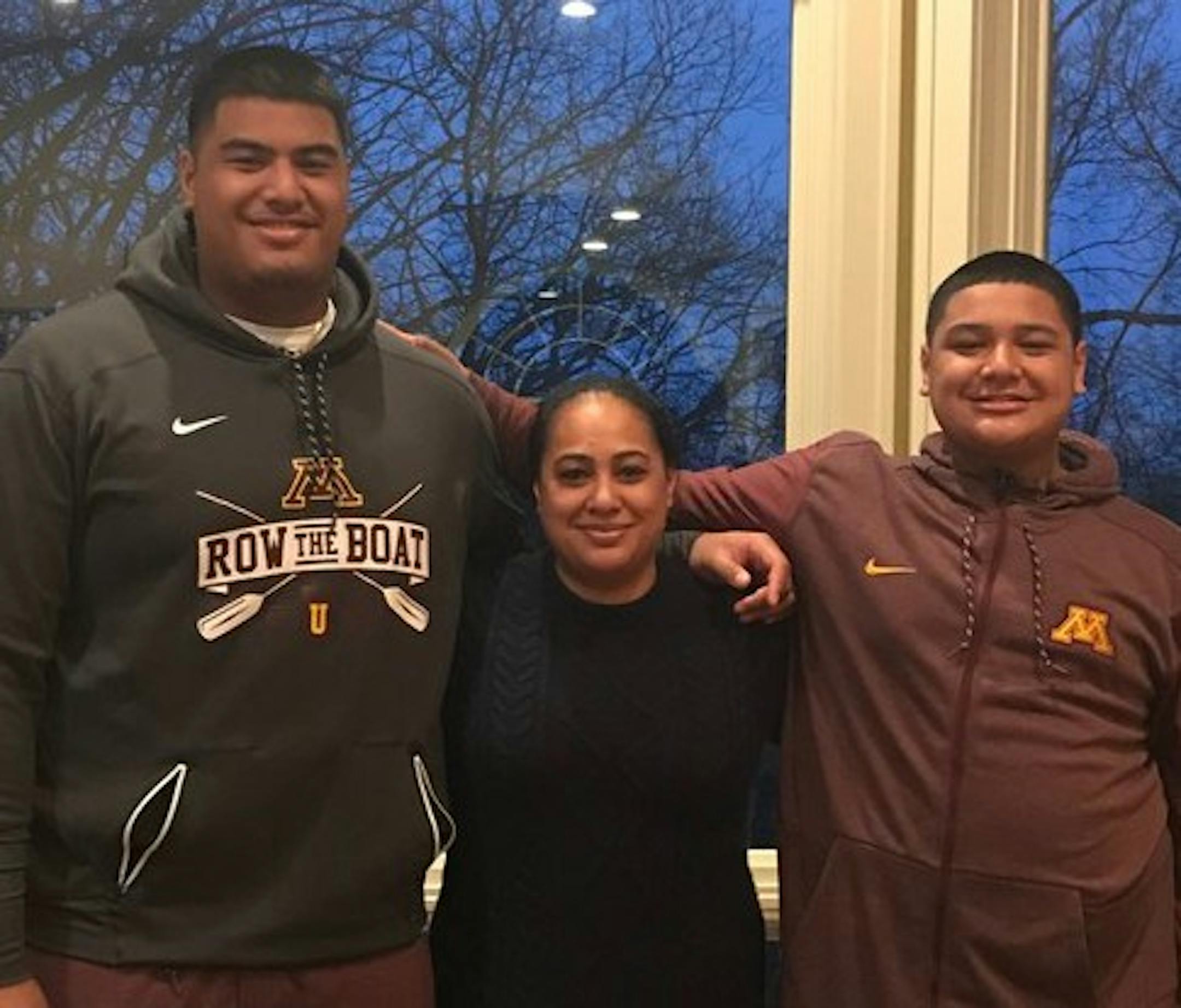 Daniel, Ruth and Taylor Faalele. 2018 photo by Sally Mainquist