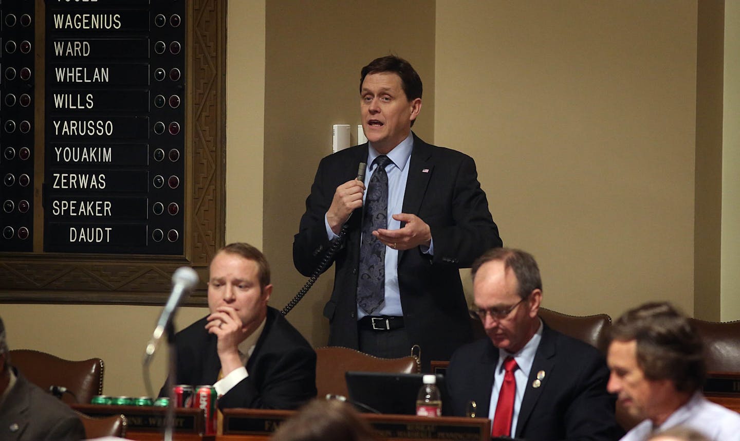 Representative Matt Dean, R-Dellwood, authored the Omnibus health and human services bill which was the subject of several amendments on the day.