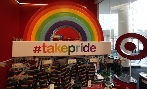 Target stores, including the one on Nicollet Mall, offer a variety of rainbow-themed pride merchandise. ] JIM GEHRZ&#xef;james.gehrz@startribune.com (