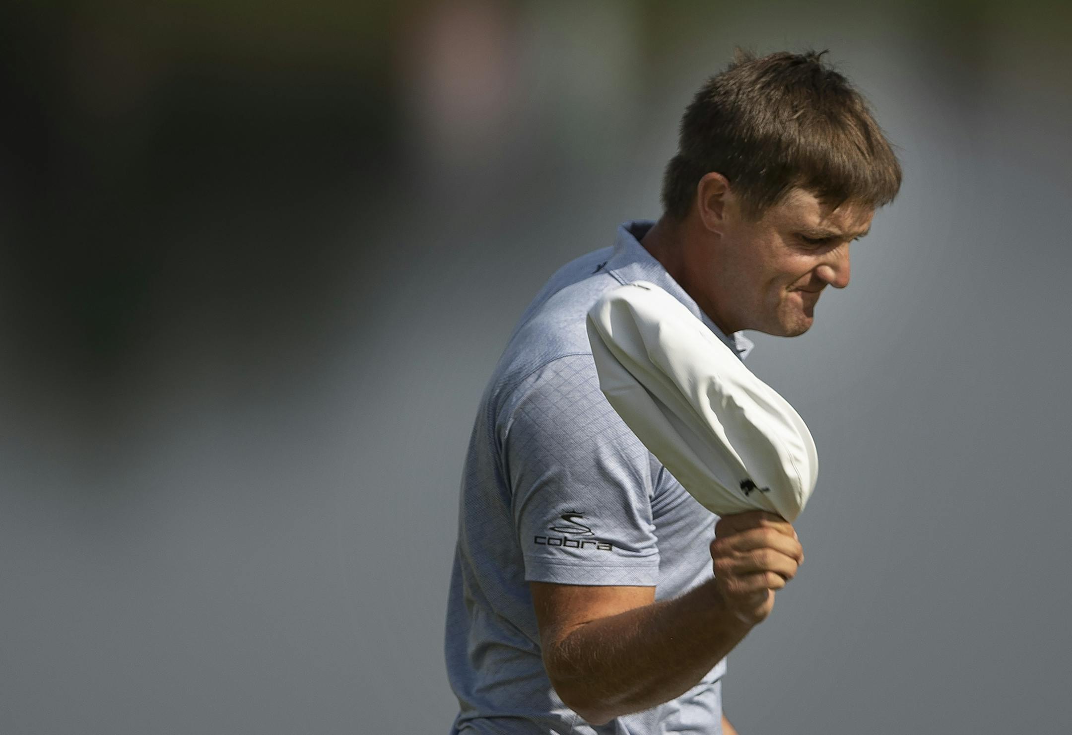 Bryson Dechambeau celebrated his eagle put on 18 during the championship round a t TPC Twin Cities Sunday July,7 2019 in Blaine, MN.