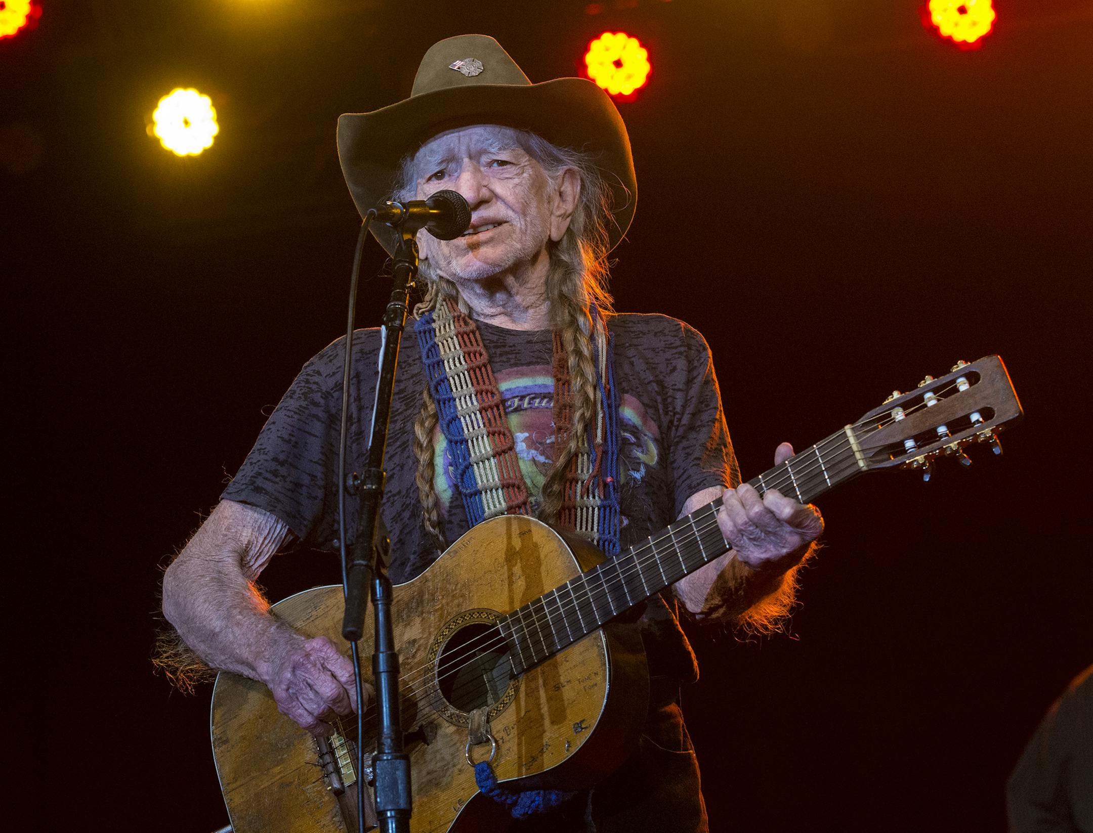 Multiple Grammy and CMA Award winner Willie Nelson performs with the Family, Saturday, March 4, 2017, at the Pompano Beach Amphitheater in Pompano Beach, Fla. (Rolando Otero/South Florida Sun-Sentinel via AP)