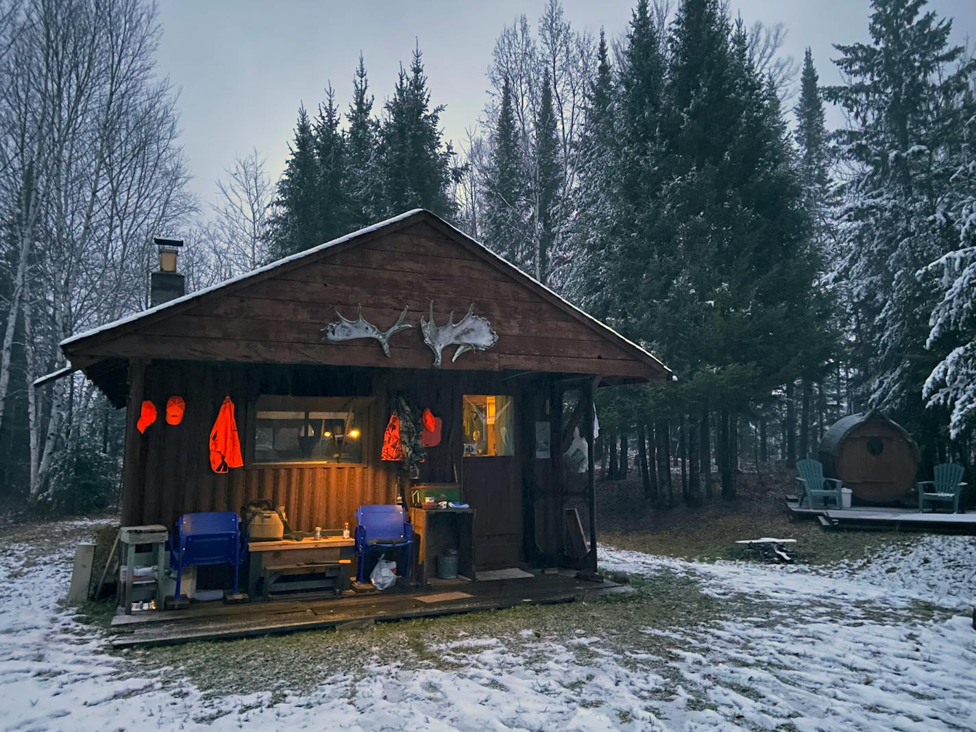 Deer hunting was slow near this camp in northeast Minnesota this fall, despite mild weather and some snow,