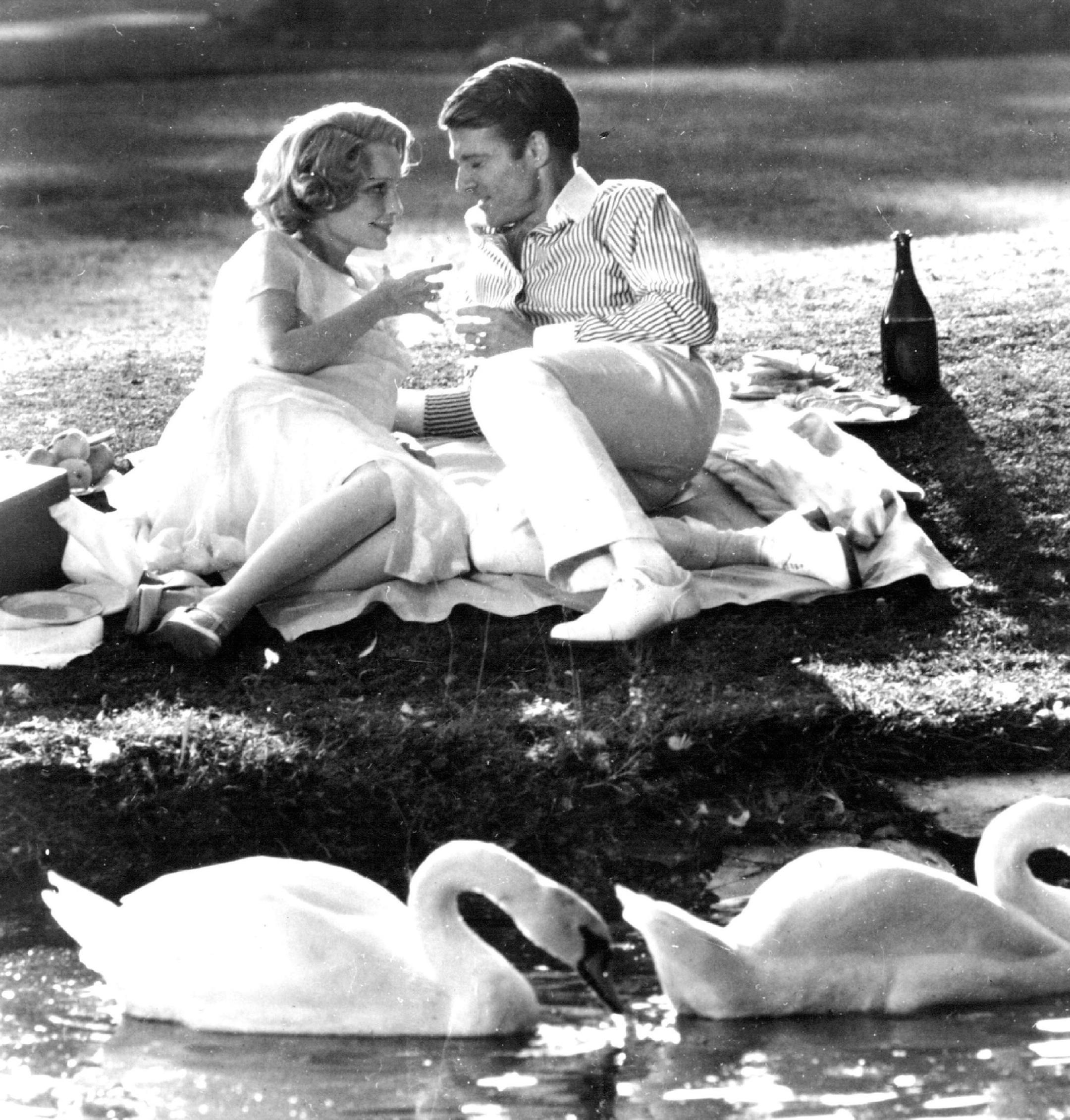 March 31, 1974 Paramount Pictures Presents A David Merrick Production Starring Robert Redford and Mia Farrow in A Jack Clayton Film of "he Great Gatsby." Karen Black, Scott Wilson, Sam Waterston, Lois Chiles & Bruce Dern as Tom. Associate Producer Hank Moonjean. Screenplay by Francis Ford Coppola. Based on the Novel by F. Scott Fitzgerald. Director of Photography Douglas Slocombe. Music Supervised by Nelson Riddle. Costumes by Theoni V. Aldredge. Production Designer John Box.Produced by David Me