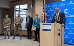Dr. Ken Holmen, president and chief executive of CentraCare, speaks about the federal medical team joining St. Cloud Hospital on Monday, Nov. 29, 2021