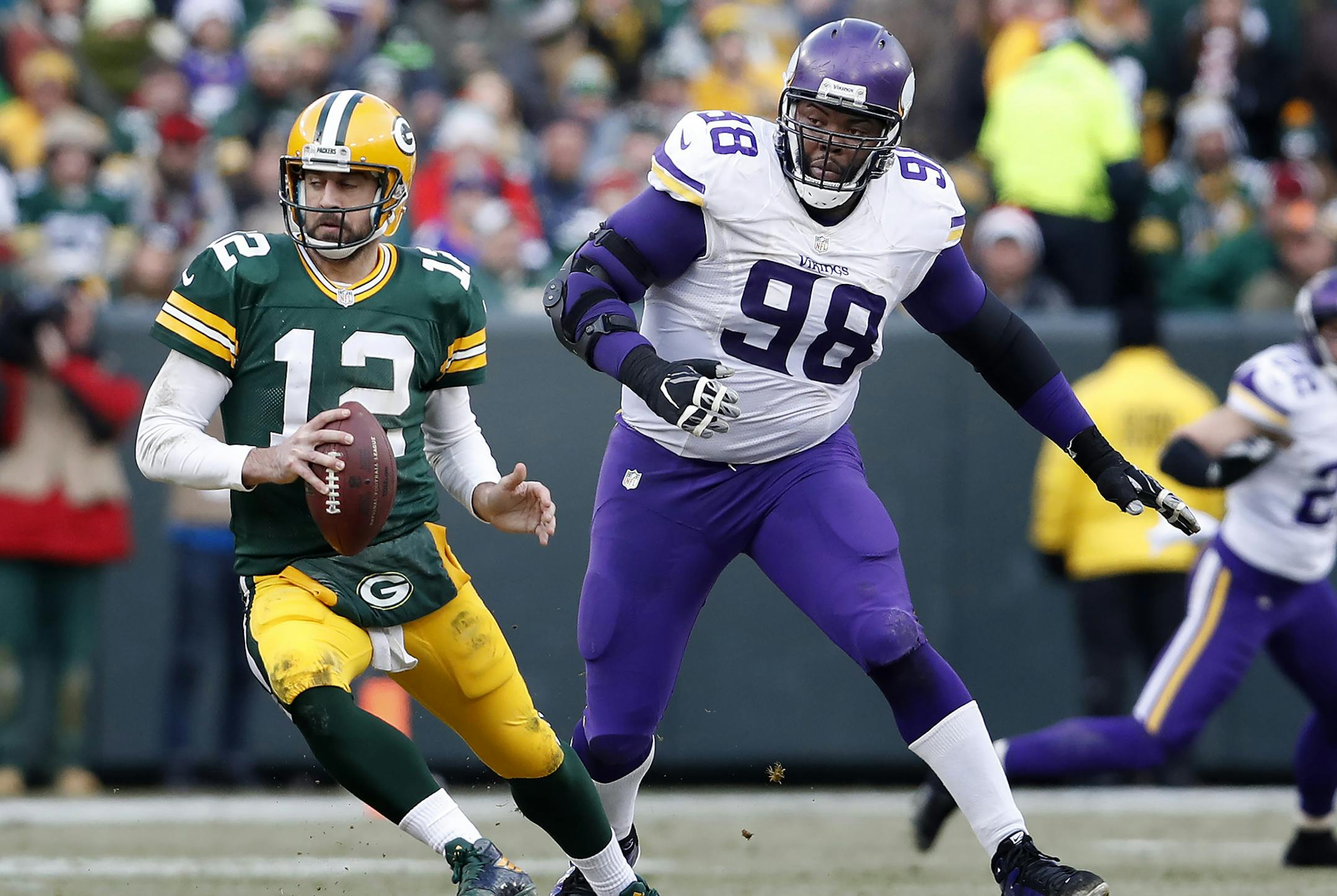 Minnesota Vikings Linval Joseph (98). ] CARLOS GONZALEZ cgonzalez@startribune.com - December 24, 2016, Green Bay, WI, Lambeau Field, NFL, Minnesota Vikings vs. Green Bay Packers