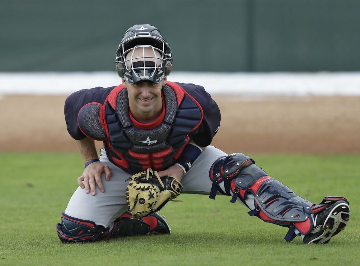 Twins catcher Eric Fryer during a spring training workout.