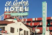 The El Cortez, downtown Vegas's first big resort. Same sign and facade since 1941. What to do in Vegas if you don't travel? Get nuked, tilt a vintage 