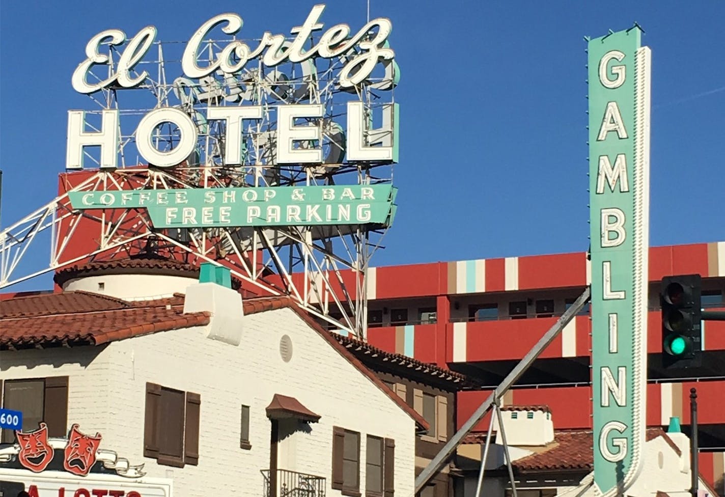 The El Cortez, downtown Vegas's first big resort. Same sign and facade since 1941. What to do in Vegas if you don't travel? Get nuked, tilt a vintage pinball machine, avoid tetanus at the coolest museum.