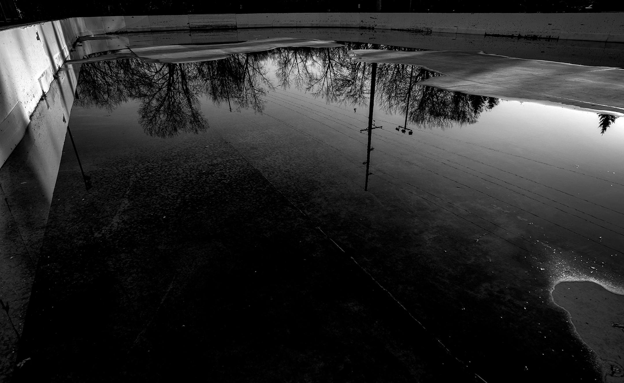 A melted outdoor ice rink in Jordan, Minn.