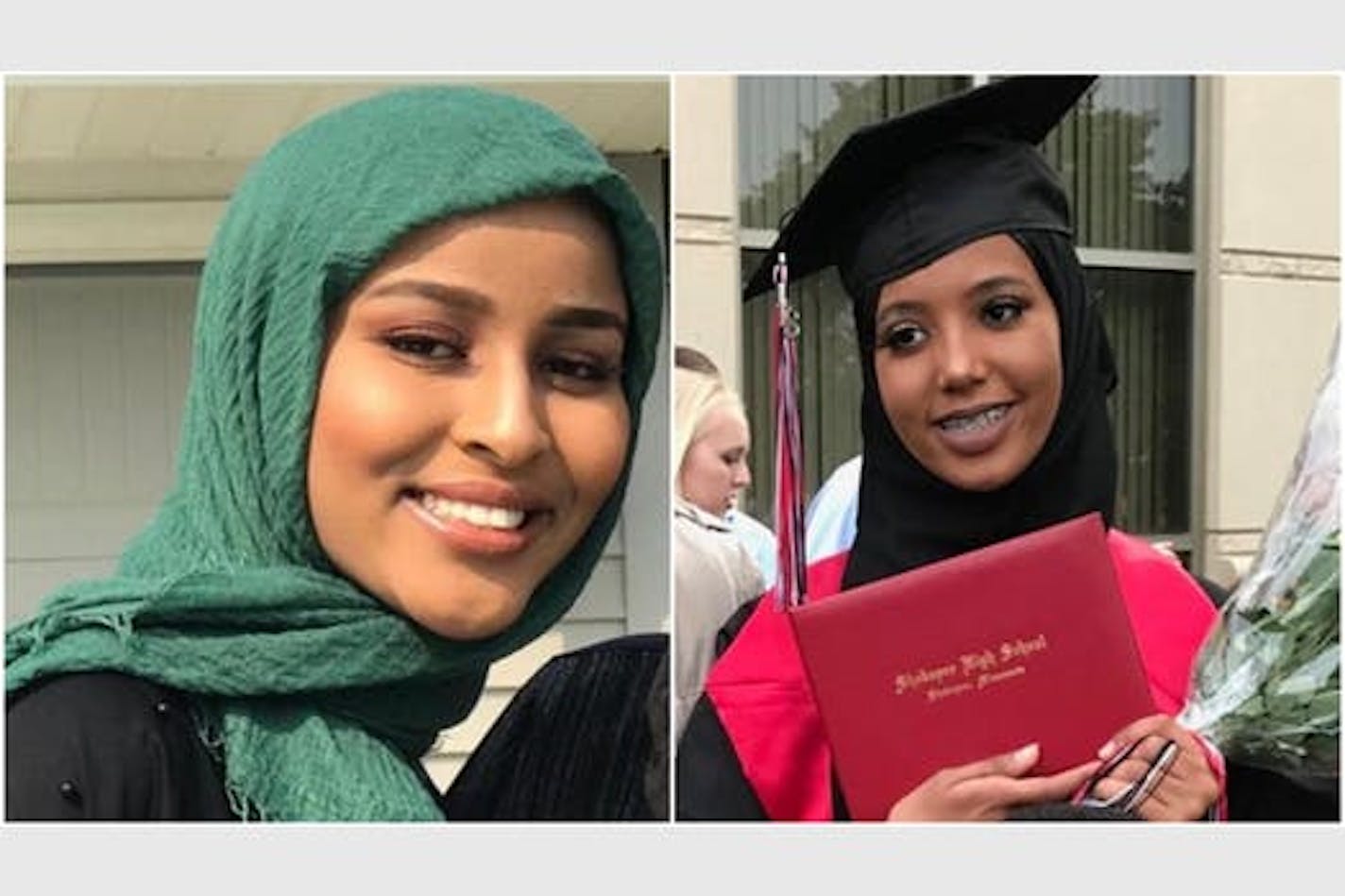 Bushra Abdi (left) and Zeynab (Hapsa) Abdalla .