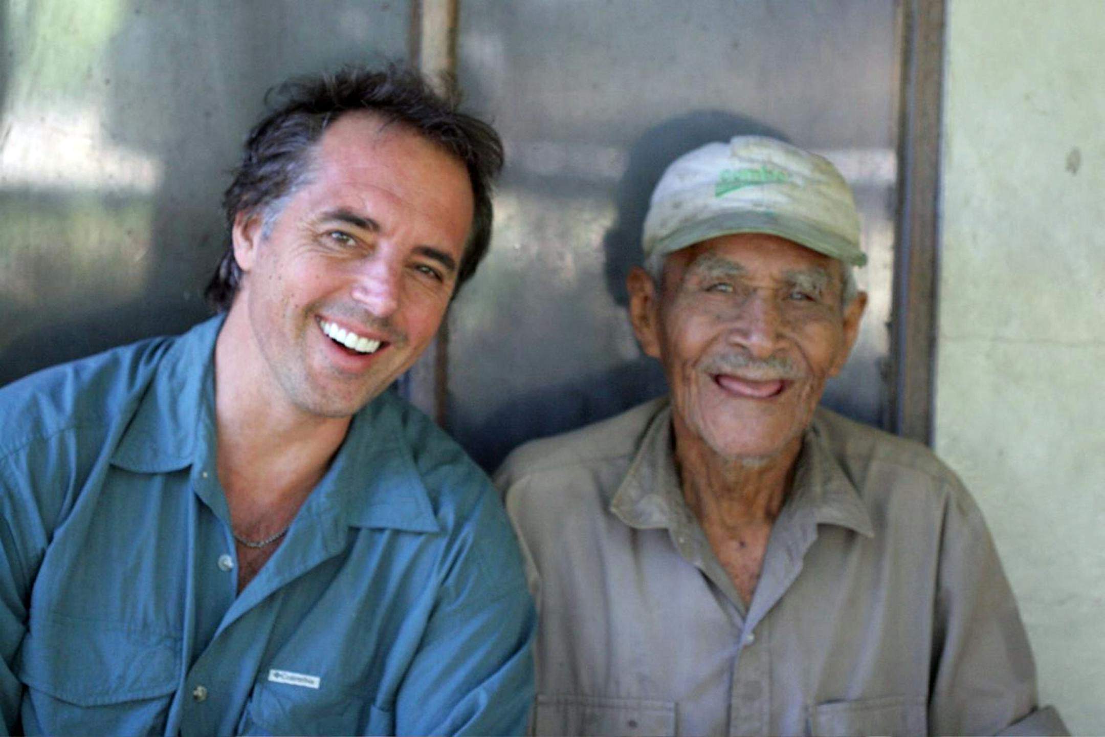 Dan Buettner with 100-year-old Felipe Gudoy, in Costa Rica's Nicoya penninsula.