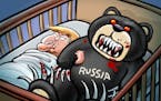 Sack cartoon: The Russian teddy bear