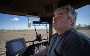 Mike Peterson planted corn on his land on Monday, May 16, 2022 in Northfield, Minn. 
