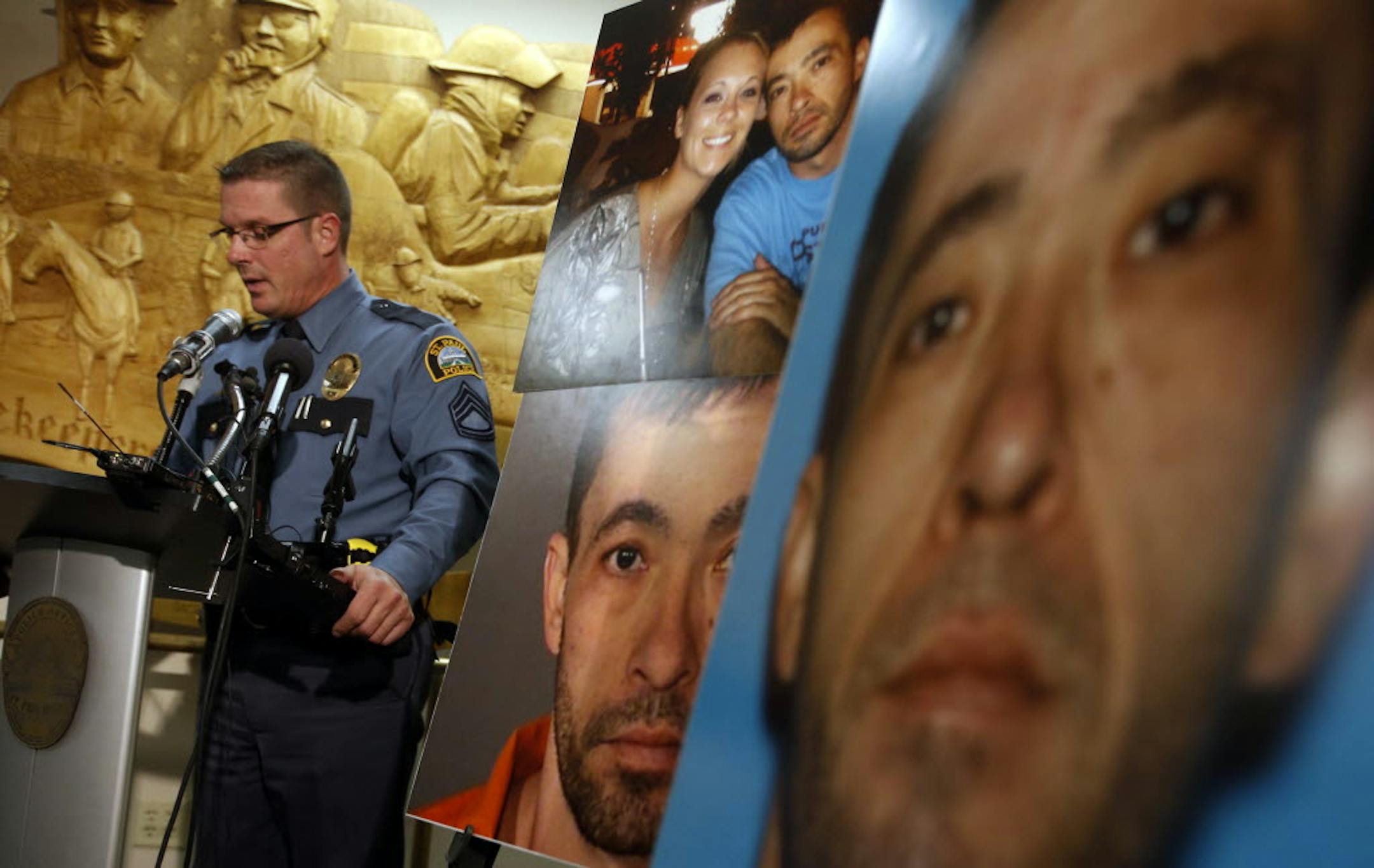 St. Paul Police Sgt. Paul Paulos said Friday that a special tip-line number — 651-560-3277 — had been set up as police look for clues from the public into the disappearance and presumed murder of Kira Trevino, 30, shown in the top poster with her husband, Jeffery Trevino, 39, who is in jail in lieu of $1 million bail.