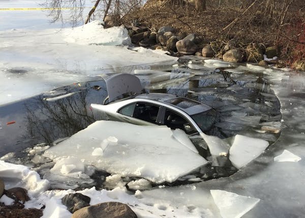 No one was hurt when a car plunged into Wayzata Bay on Saturday.