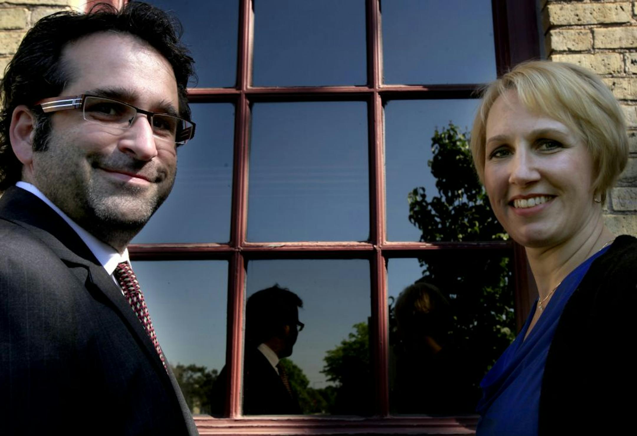 Priscilla Koeckeritz, EnergyPrint's president and CEO and Mike Williams, EnergyPrint's chief operations officer at their office in St. Paul on May 16, 2012.