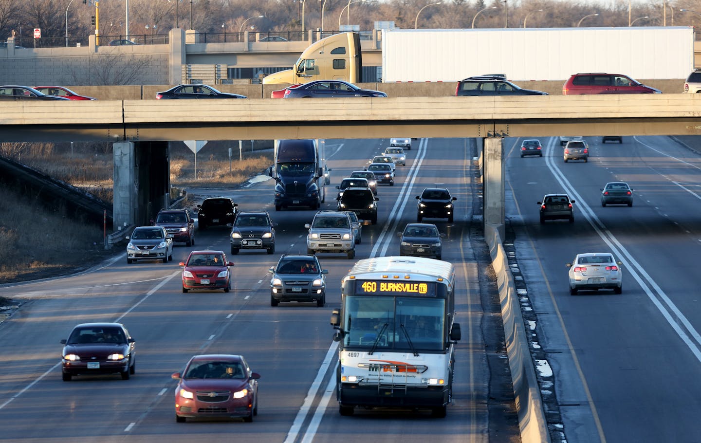 The intersection of I-494 and I-35W. This is looking northbound I-35W.