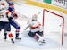 Panthers goalie Sergei Bobrovsky (72) gives up a goal to the Oilers' Adam Henrique (19) during the first period of Game 4 of the Stanley Cup Final on 
