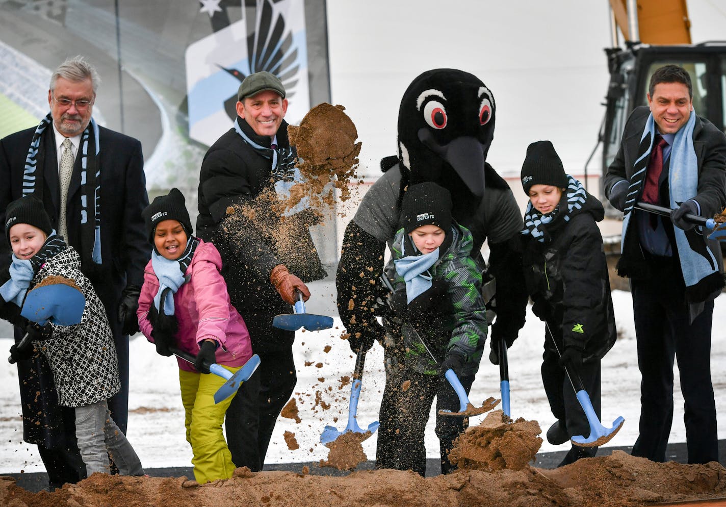 Team owner Bill McGuire, MLS Commissioner Don Garber, Mascot PK and General Manager Manny Lagos opened the ceremony along with kids from area youth soccer leagues.